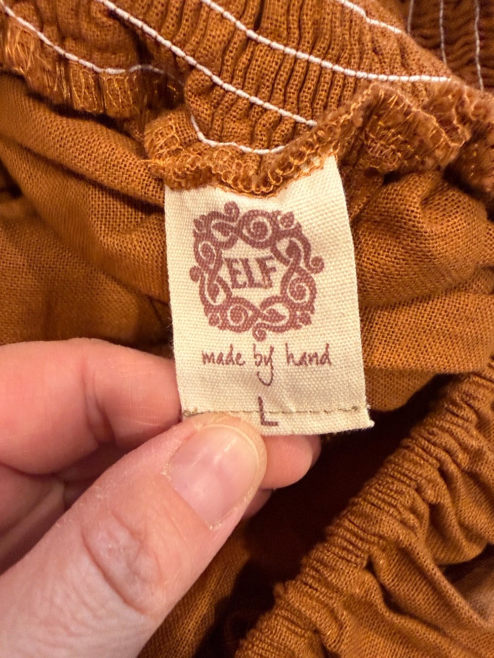 ELF Rust Puff-Sleeve Midi Dress - Picture 3 of 3